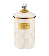 Harrods MacKenzie-Childs Large Rosy Check Kitchen Canister 12cm- Buy online at McGrocer