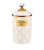 MacKenzie-Childs Rosy Check canister 12cm, imported from the UK