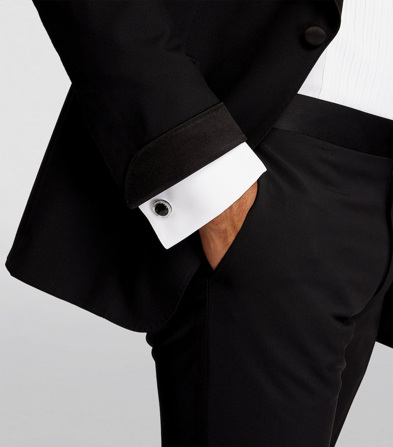 Tateossian sterling silver onyx cufflinks, UK version