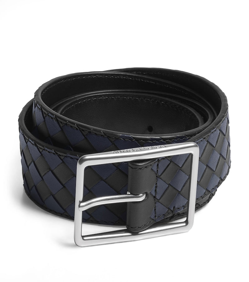Bottega Veneta Intrecciato woven leather belt 3.5cm, UK version