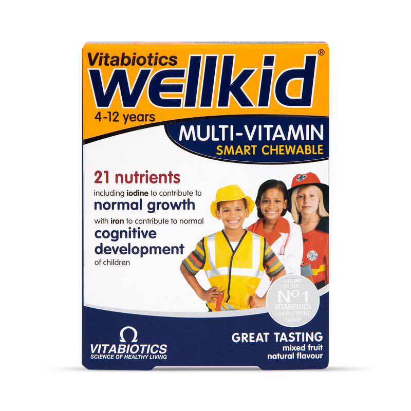 Vitabiotics Wellkid Multi-Vitamin Chewables Fruity Flavour 30 Tablets (British brand)