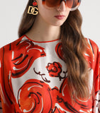 Dolce&Gabbana logo earrings gold-tone brass and crystal (British brand)