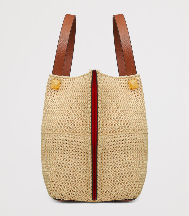 Valentino Garavani straw tote bag VLogo Signature medium, UK version