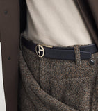 Giorgio Armani leather logo belt 3cm calfskin, imported from the UK