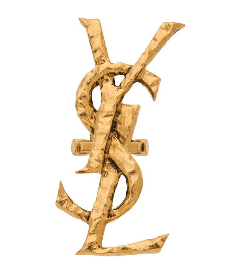 Saint Laurent Cassandre single clip-on earring in gold-tone - British product