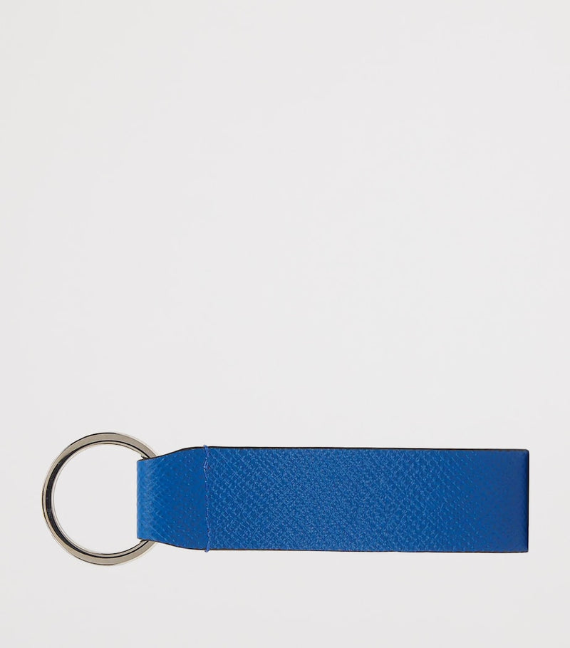Smythson Panama crossgrain calf leather keyring, UK version