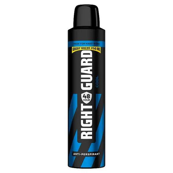 Right Guard Anti-Perspirant Deodorant Cool 250ml, imported from the UK
