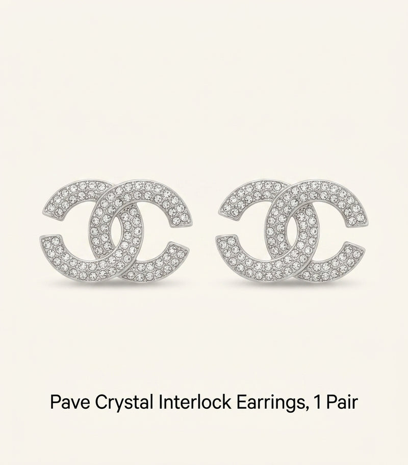 Balenciaga crystal embellished BB stud earrings, UK version