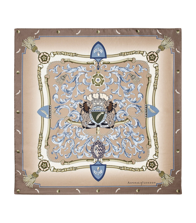 Aspinal of London silk scarf signature printed 90cm (British brand)