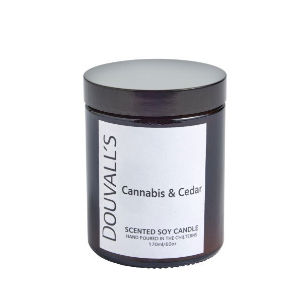 Douvall's Soy Wax Candle Cannabis & Cedar 180g - British product