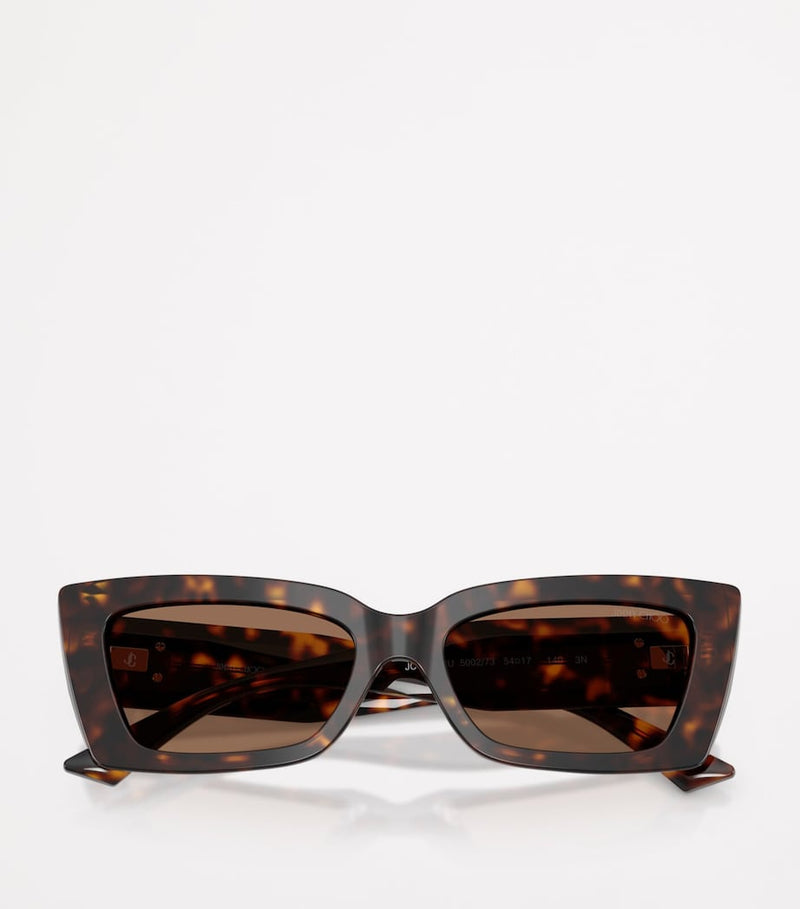 Jimmy Choo cat eye sunglasses in Havana tortoiseshell, imported from the UK
