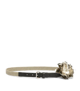 Harrods Weekend Max Mara Leather-Linen Flower Belt- Buy online at McGrocer