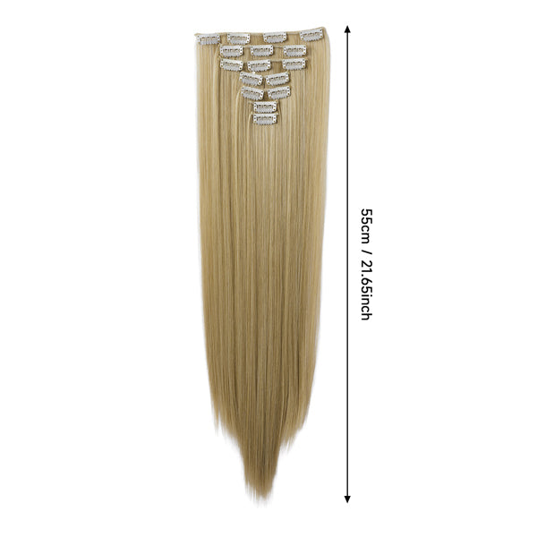 Livingandhome clip-in straight hair extensions 55cm, UK version