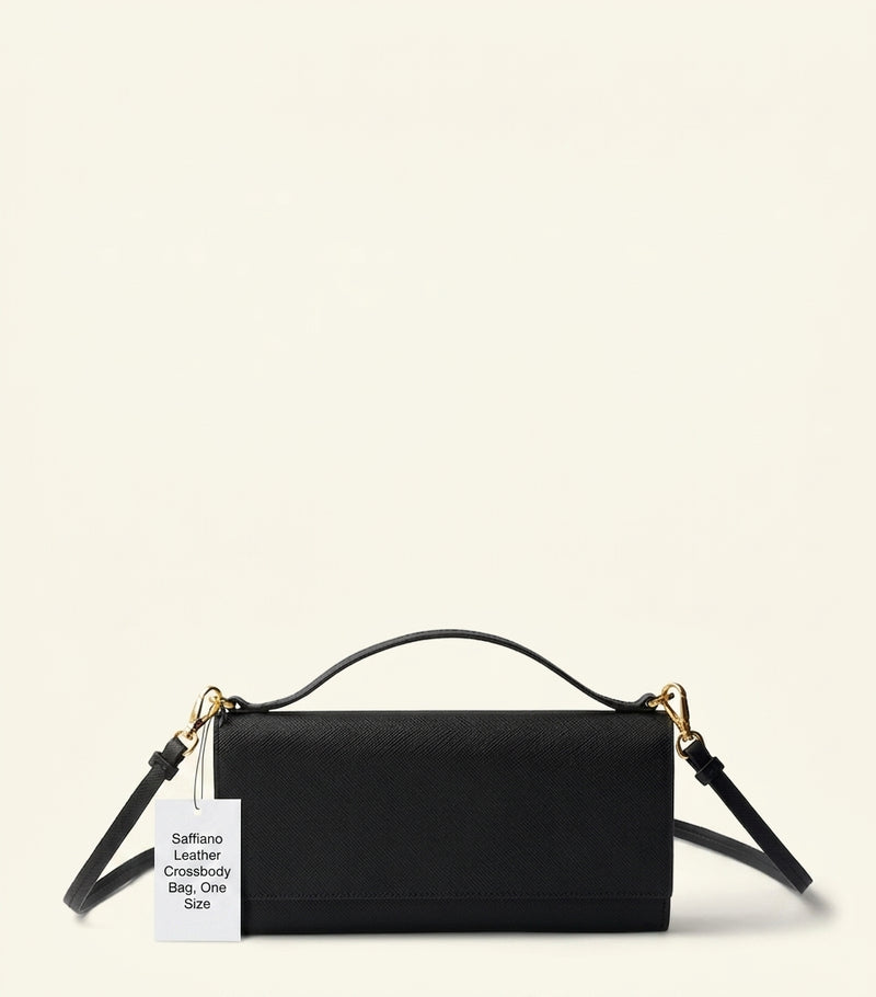 Prada Saffiano leather wallet with shoulder strap (British brand)