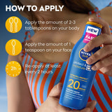 Nivea Sun Cream Lotion SPF 20 200ml, imported from the UK