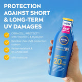 Nivea Sun Cream Lotion SPF 20 200ml, imported from the UK