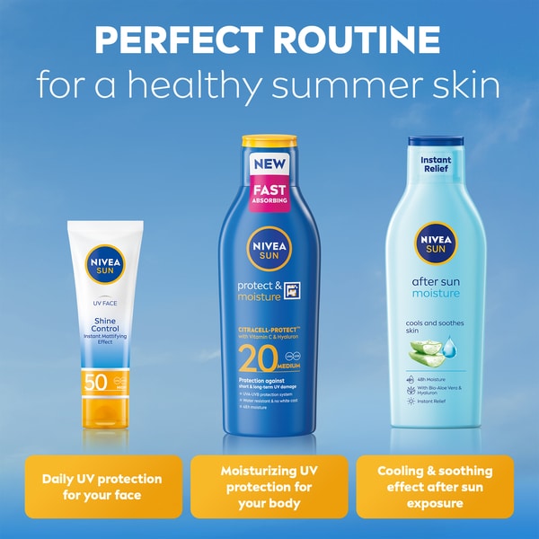 Nivea Sun Cream Lotion SPF 20 200ml, imported from the UK