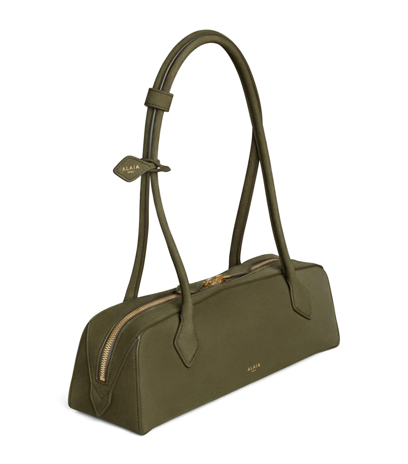 Alaïa Le Teckel medium nubuck shoulder bag, imported from the UK