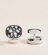 Harrods Tateossian Sterling Silver and Fossil Palm Cufflinks- Buy online at McGrocer