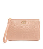 Valentino Garavani small moiré pouch with crystal VLogo, imported from the UK