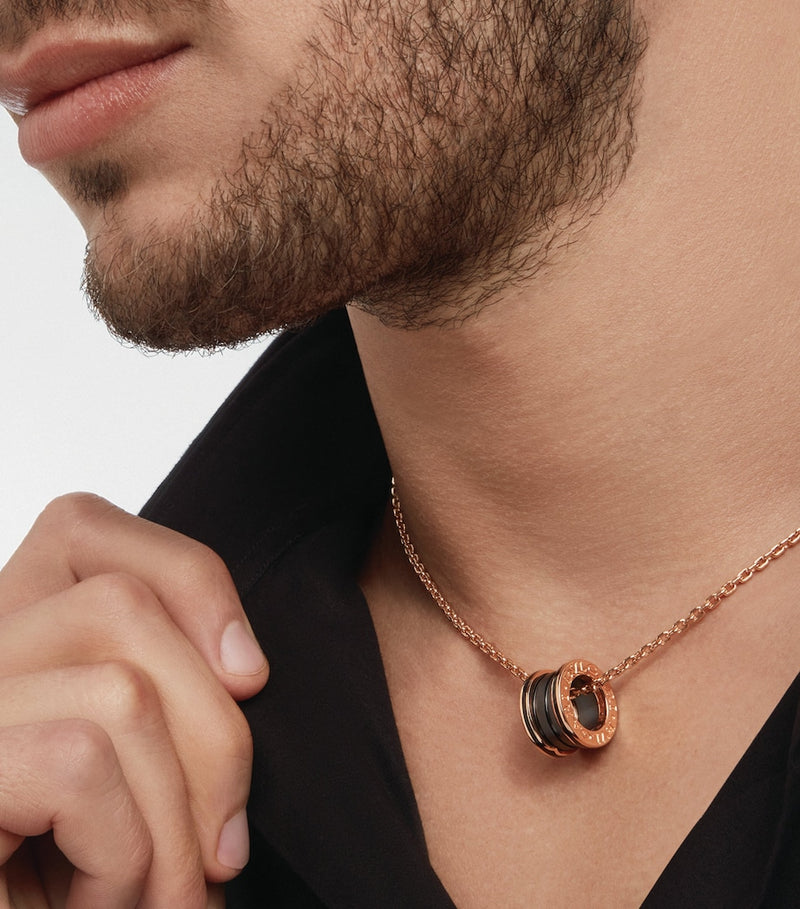 Bvlgari B.zero1 rose gold and ceramic necklace - British product
