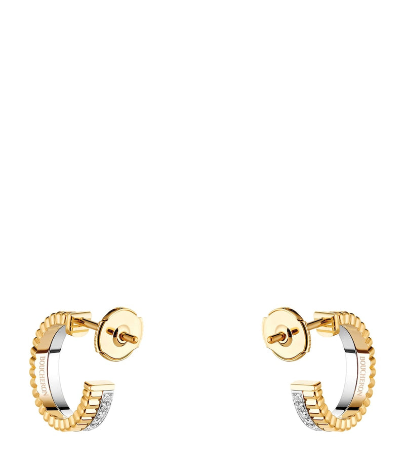 Boucheron Quatre hoop earrings 18k gold and diamonds - British product