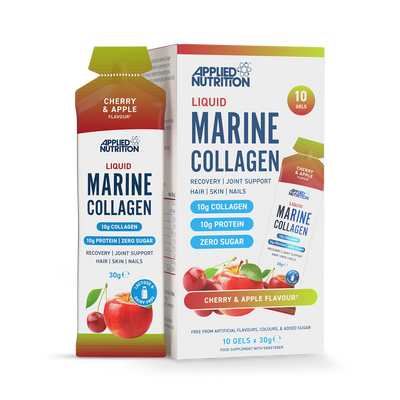 Holland & Barrett Applied Nutrition Liquid Marine Collagen Cherry & Apple 10 x 30g Sachets- Buy online at McGrocer