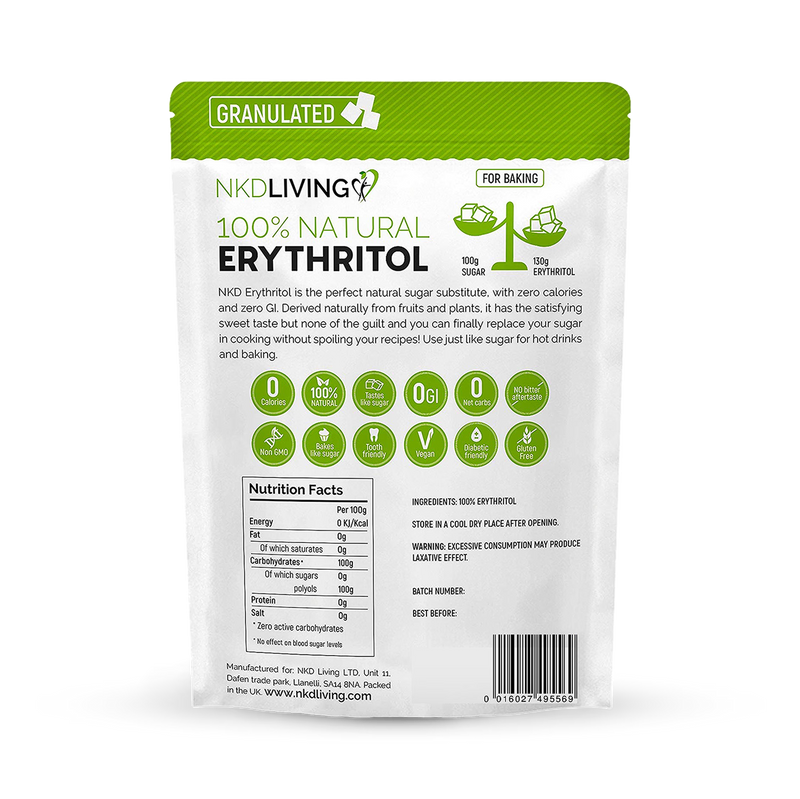 NKD Living Erythritol Granulated Natural Sugar Alternative 1kg