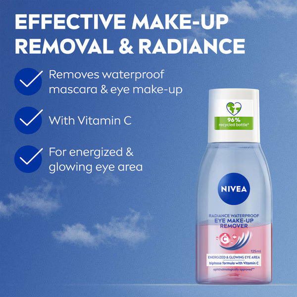 Nivea Eye Makeup Remover Radiance 125ml, imported from the UK