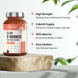 VitaBright D-Mannose supplement 180 capsules, imported from the UK