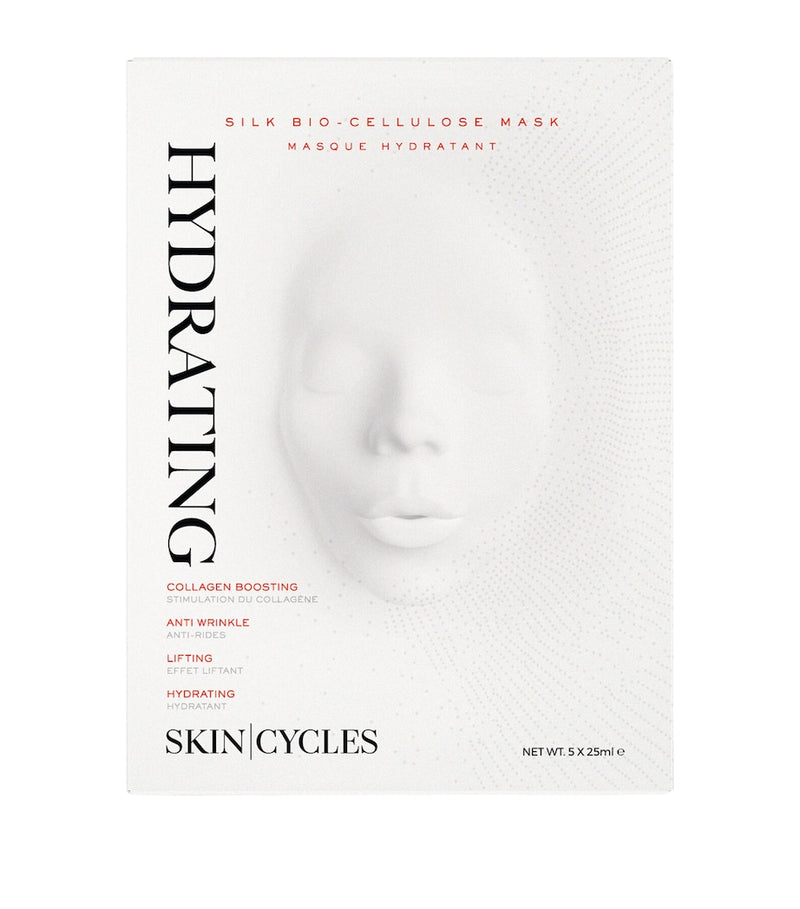 SKIN - CYCLES bio cellulose facial mask with collagen-boosting peptides, 5 x 25ml (British brand)