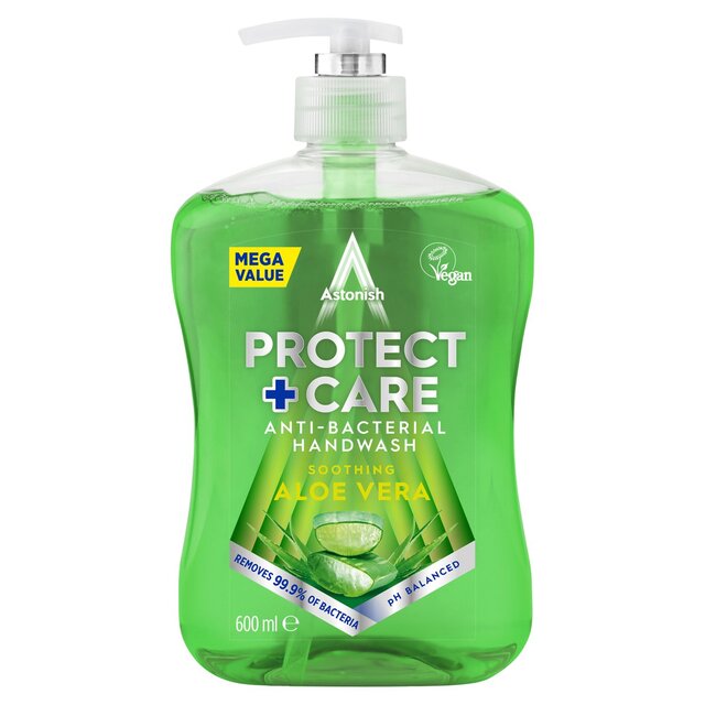 Astonish Protect & Care Anti Bacterial Handwash Aloe Vera 600ml - McGrocer