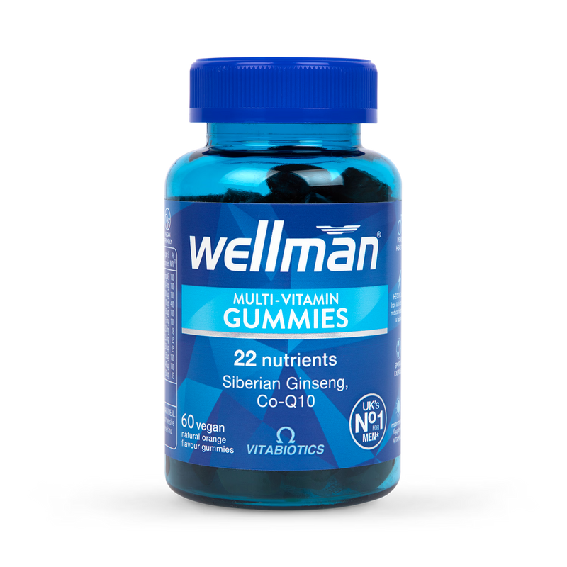 Vitabiotics Wellman multivitamin gummies orange 60 count (British brand)