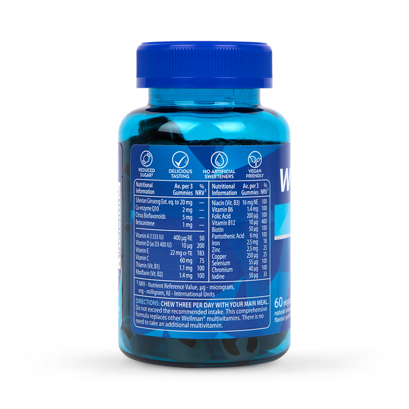 Vitabiotics Wellman multivitamin gummies orange 60 count (British brand)