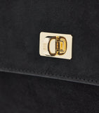 Sandro Paris suede top-handle bag with gold-tone hardware - British product