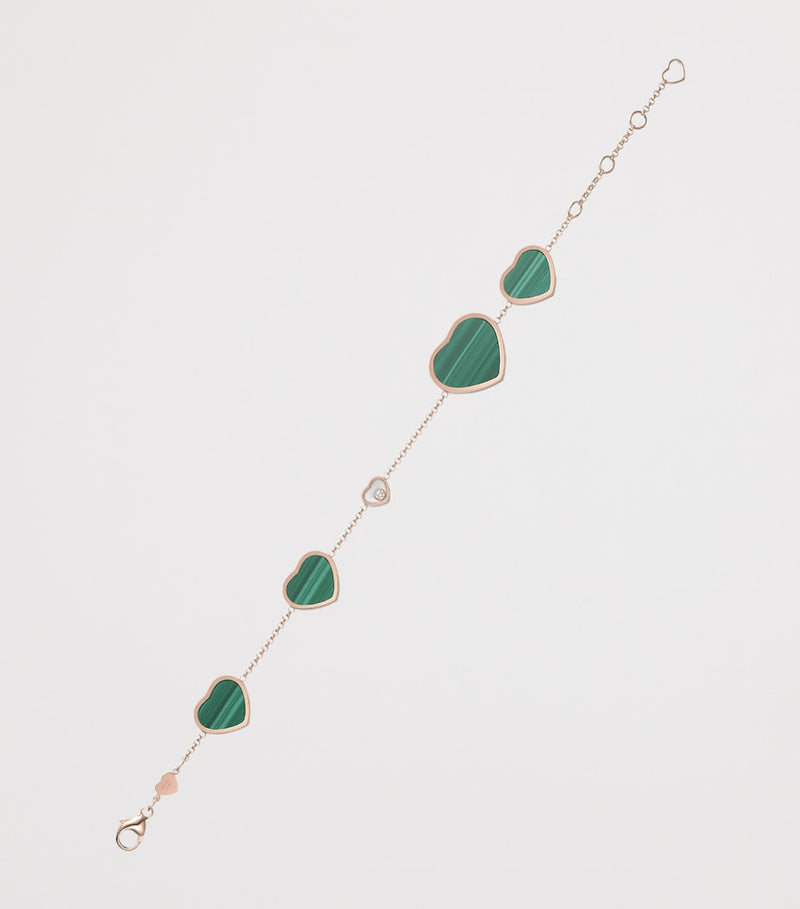 Chopard Happy Hearts bracelet rose gold malachite diamond, UK version