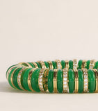 Eddie Borgo Lenox bracelet with jade malachite and crystal pave, imported from the UK