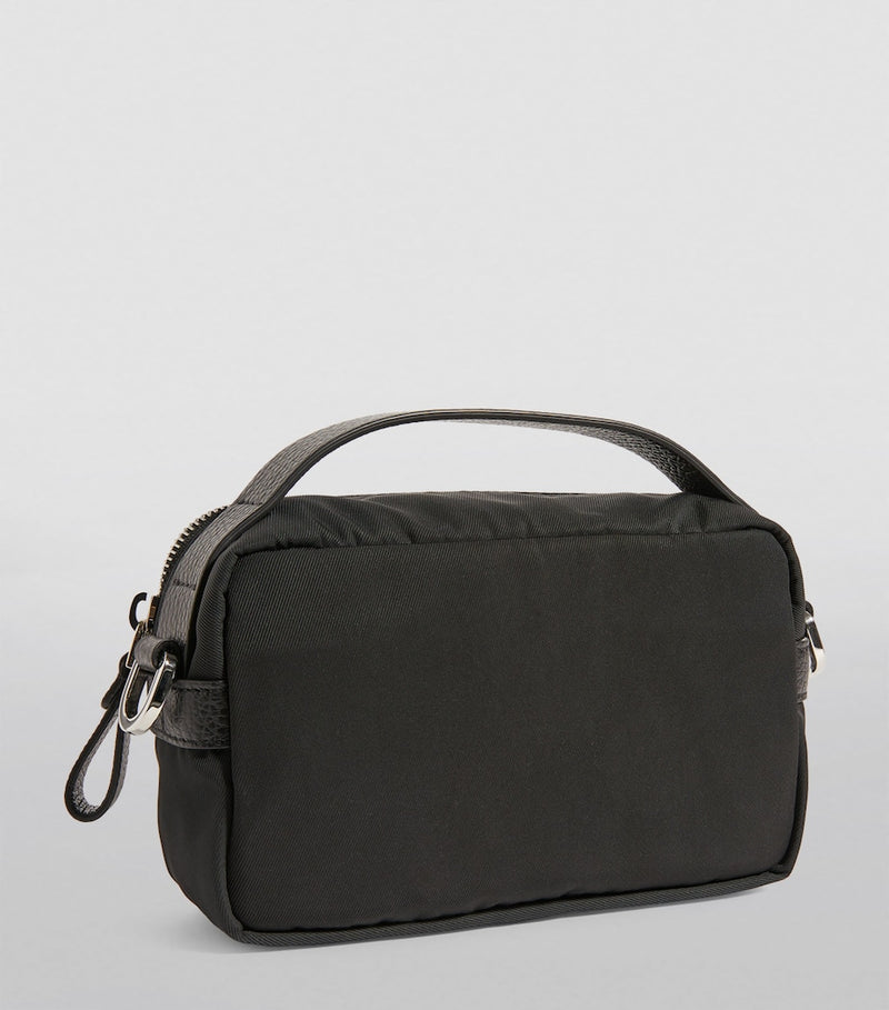 Giorgio Armani mini crossbody bag recycled nylon leather trim (British brand)