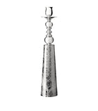Silver-Plated Engraved Candlestick with Vine and Floral Design