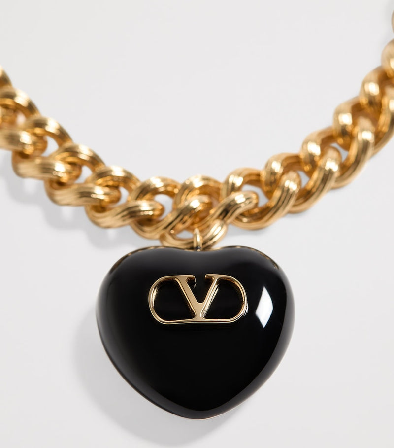 Valentino Garavani Coeur Royal bracelet with enamel heart charm (British brand)