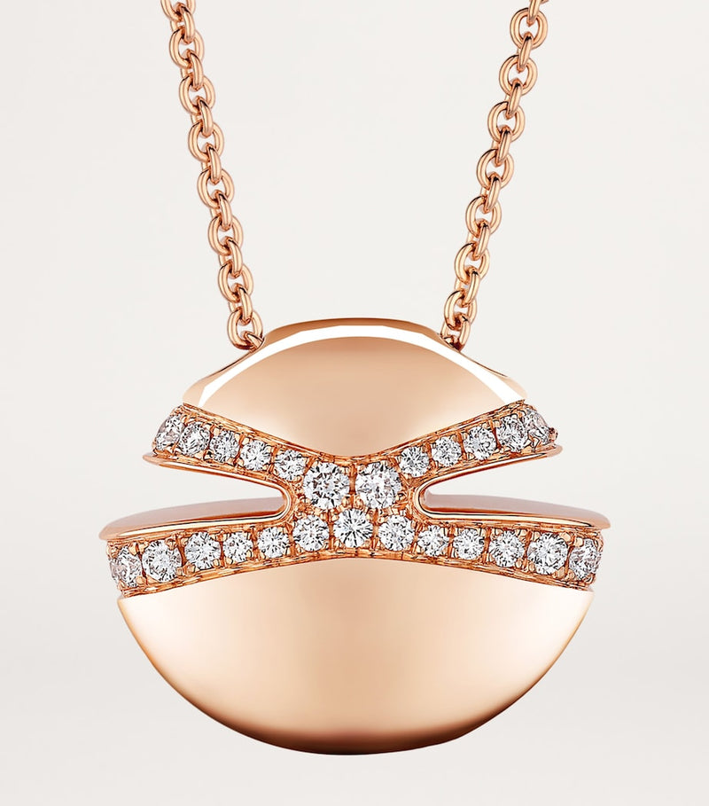 Bvlgari rose gold diamond cabochon necklace - British product