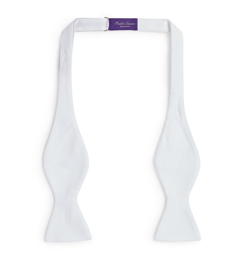 Ralph Lauren all-white cotton piqué bow tie (British brand)