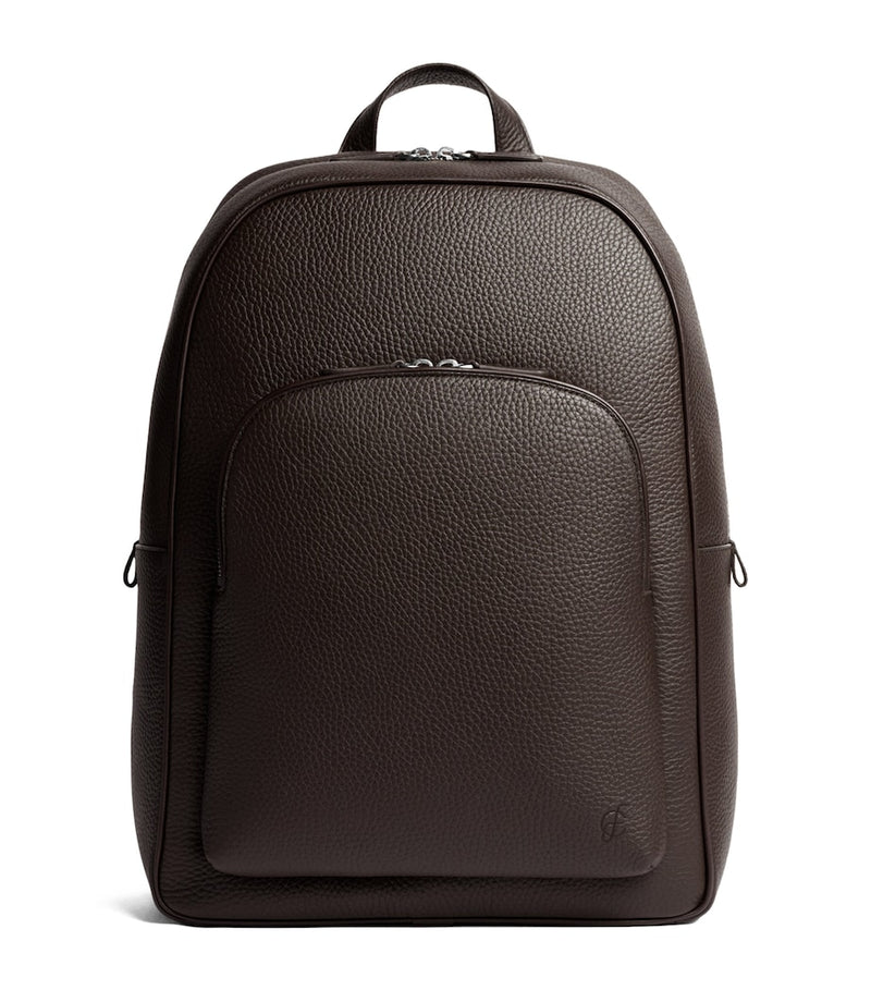 Carl Friedrik Ayrton leather backpack with laptop compartment - British brand