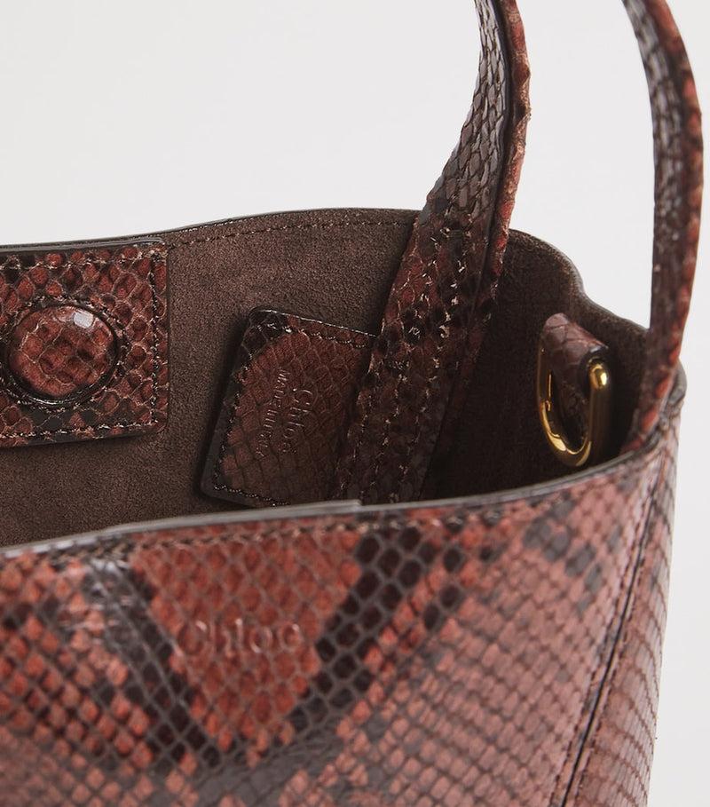 Chloé Spin tote bag snakeskin effect small size (British brand)