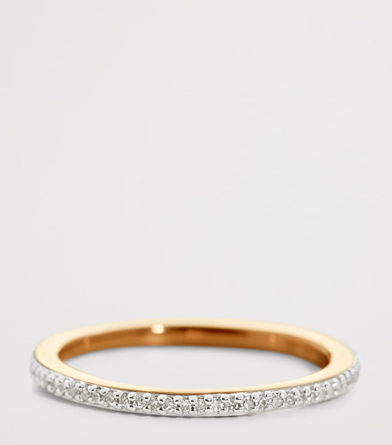 Monica Vinader gold vermeil white diamond eternity ring - British product