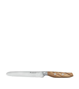 Harrods Serrated Utility Knife with Olive Wood Handle and Rust-Resistant Steel, 14cm Blade- Buy online at McGrocer