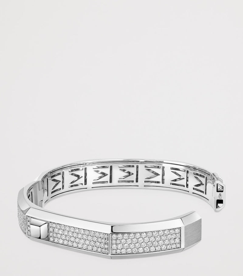 Messika white gold diamond pavé bangle - British product