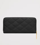 Saint Laurent Matelassé zip-up wallet with YSL monogram (British brand)