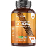 WeightWorld turmeric capsules with ginger and black pepper 180 capsules, UK version