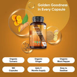 WeightWorld turmeric capsules with ginger and black pepper 180 capsules, UK version